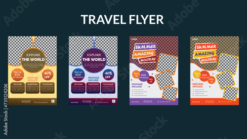 explore the world travel adventure flyer template bundle
