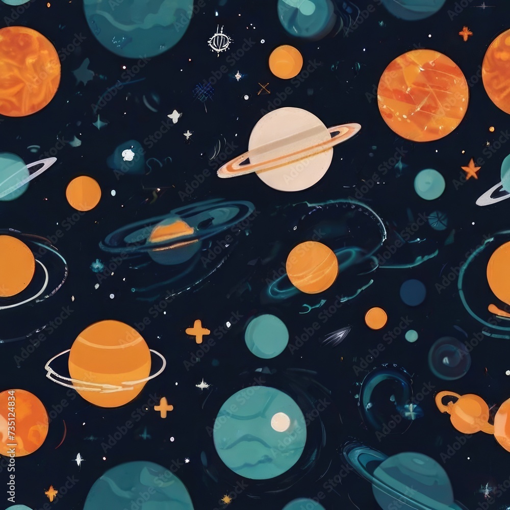 space galaxy star planet patern in black background illustration space galaxy star planet patern in black background illustration