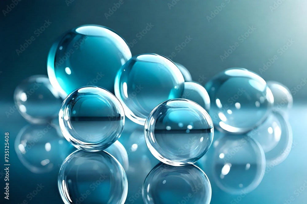 Transparent spheres on glossy background Transparent spheres on glossy background