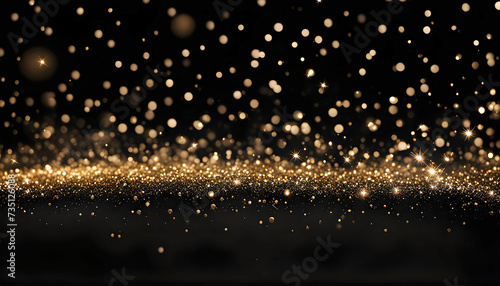 Wallpaper Mural Luxurious golden shiny particles on a dark background with tints and gradients for the design of New Year and Christmas greetings, Luxurious background with an element of gold line and waves, Abstract Torontodigital.ca