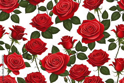 seamless pattern with red roses © Wilson