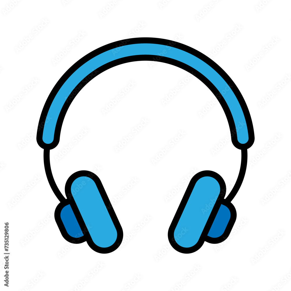 headset earphone vector icon headset earphone vector icon