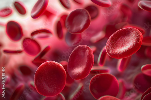 Microscopic view of a drop of blood, displaying red blood cells and plasma in high detail