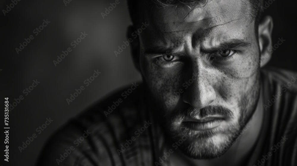 Dramatic Black and White Portrait of an Actor AI Generated.