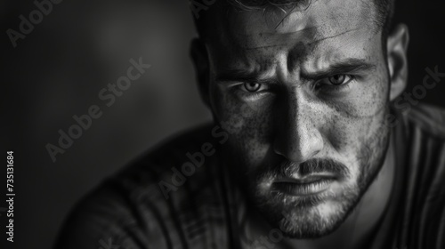 Dramatic Black and White Portrait of an Actor AI Generated.