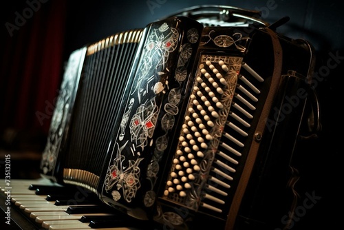 close up of an accordion. Generative AI