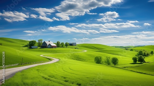 tractor countryside farm photo