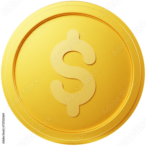 фотографія 3d gold coin with dollar sign render