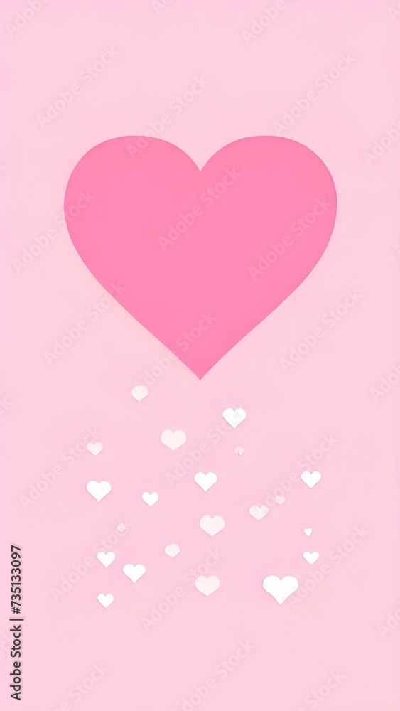 Pink Valentine Hearts Paper Background 