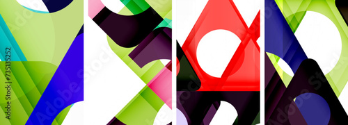 Abstract background set featuring captivating triangles. Harmonious blend of geometry and style, these designs bring modern flair