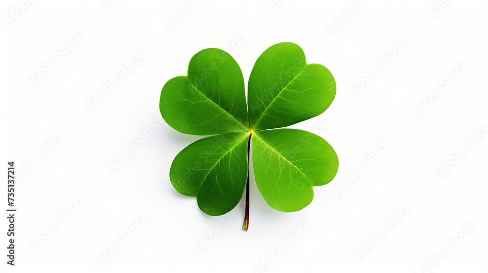 Leaf of clover isolated on white background. St Patricks day. Luck symbol. Leaf of clover isolated on white background. St Patricks day. Luck symbol.
