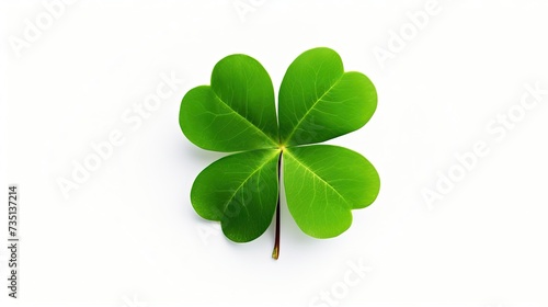 Leaf of clover isolated on white background. St Patricks day. Luck symbol.