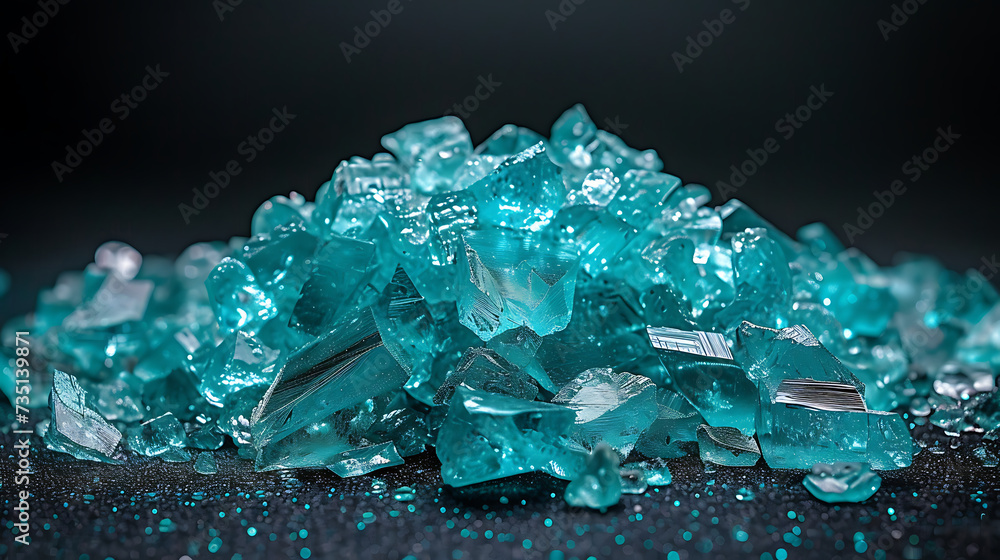 Obraz premium Broken glass on a black background