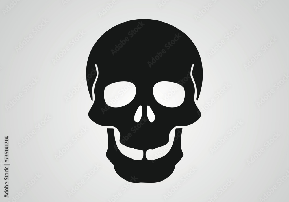 The skull icon. Black silhouette of a human skull. Vector illustration isolated on a white background for design and web. The skull icon. Black silhouette of a human skull. Vector illustration isolated on a white background for design and web.