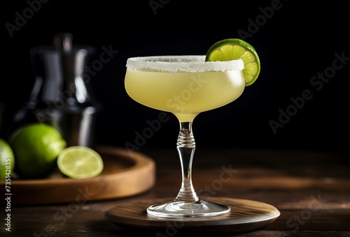 Potent Margarita cocktail. Ice fresh lime. Generate Ai