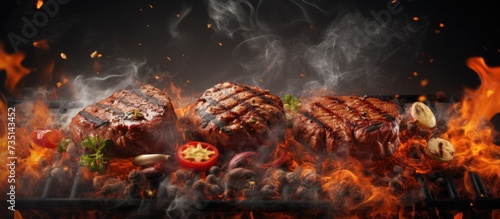 minced meat cutlet burgers on a BBQ grill steel grilled meat burger mix kebab meat Kebab adana chicken lamb and beef banner menu recipe place for text top view. Creative Banner. Copyspace image photo