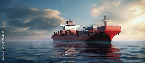 The twin hull heavy lift vessel used to lift ships out of water. Creative Banner. Copyspace image
