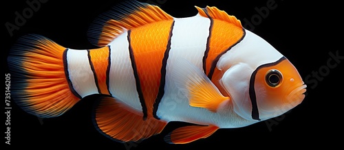 Snow Onyx Clownfish Amphriprion ocellaris x Amphriprion percula. Creative Banner. Copyspace image