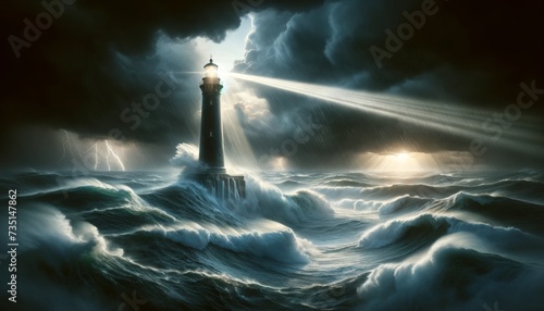 Lone Sentinel- Lighthouse in the Storm