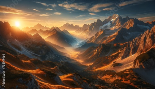 Alpine Glory- Sunrise Over the Mountains