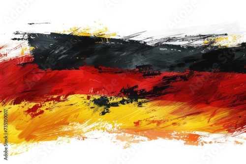 German flag painted on a plain white background. Suitable for patriotic and nationalistic themes