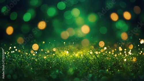 green grass bokeh background, bright lights
