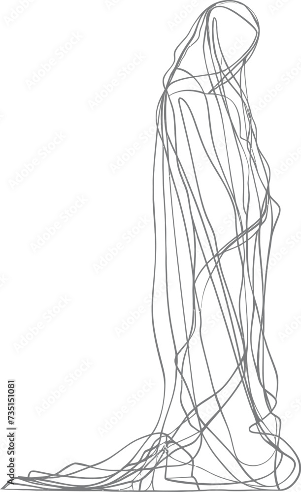 aesthetic women hijab continuous line art style symbol of women days aesthetic women hijab continuous line art style symbol of women days