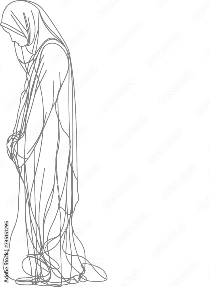 aesthetic women hijab continuous line art style symbol of women days aesthetic women hijab continuous line art style symbol of women days