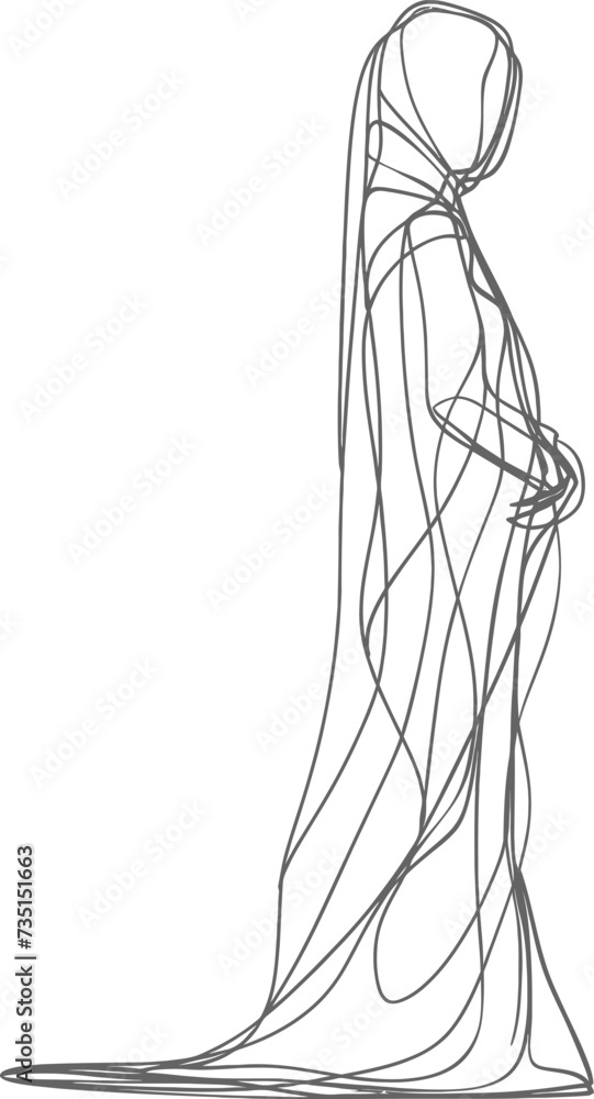 aesthetic women hijab continuous line art style symbol of women days aesthetic women hijab continuous line art style symbol of women days