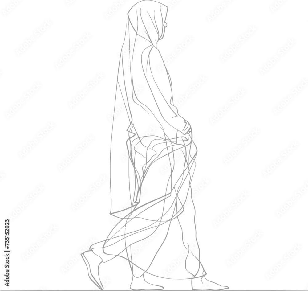 aesthetic women hijab continuous line art style symbol of women days aesthetic women hijab continuous line art style symbol of women days