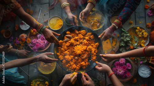 Happy Holi festival colorful background.  photo