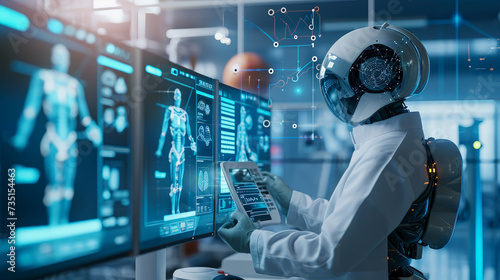 Witness the future of healthcare: Artificial Intelligence drives medical diagnostics with cutting-edge technology, showcasing innovative solutions for tomorrow's challenges. photo