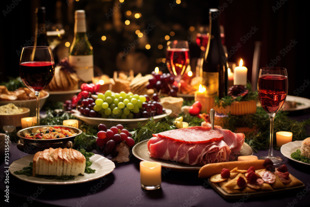 Festive Christmas Dinner: A Delicious Celebration of Food, Wine, and Tradition at Home