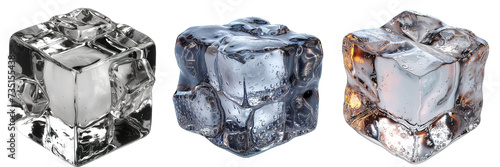 ice cube isolated on transparent background ,ice cube png ,generative ai