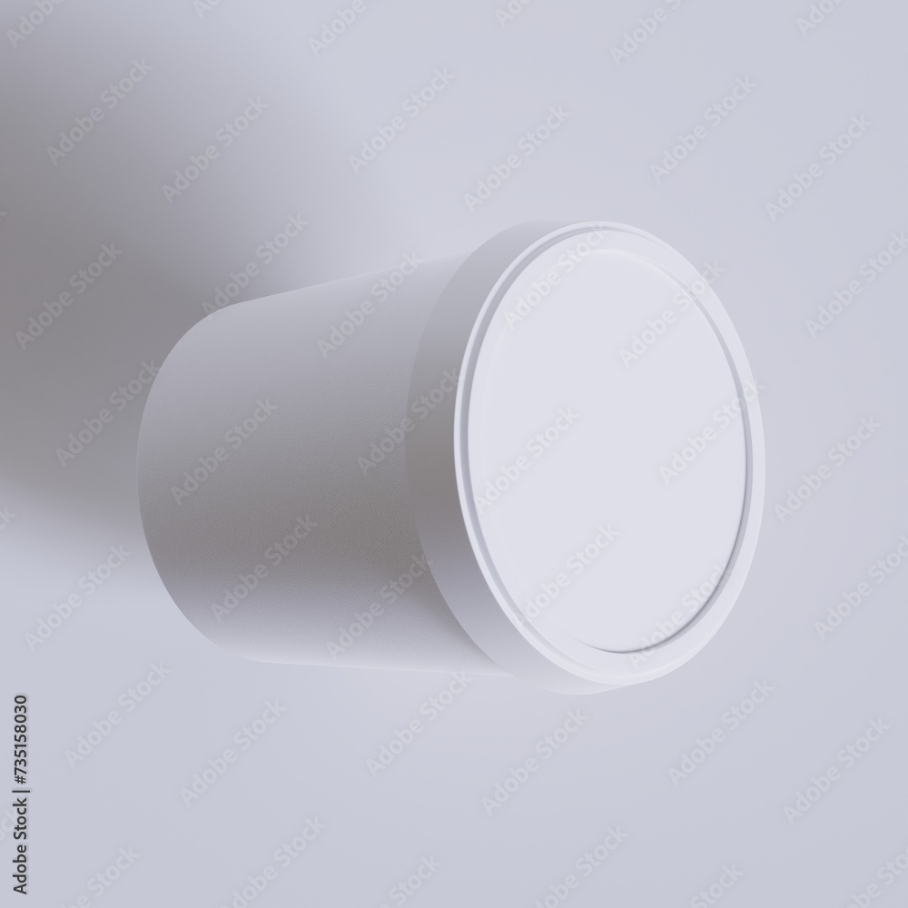 Ice cream buckets. Realistic blank white mockup of ice cream paper food ...