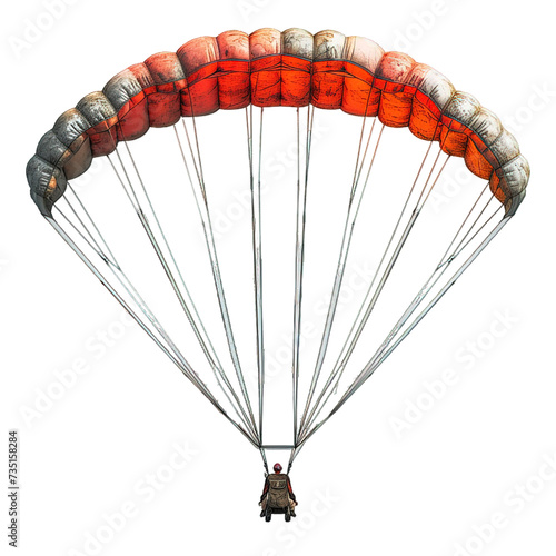 paraglider in the sky isolated on transparent background ,skydiving png ,generative ai