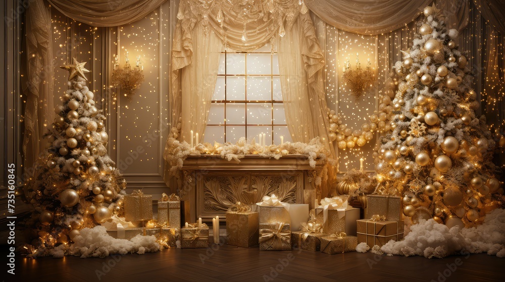 party holiday background gold