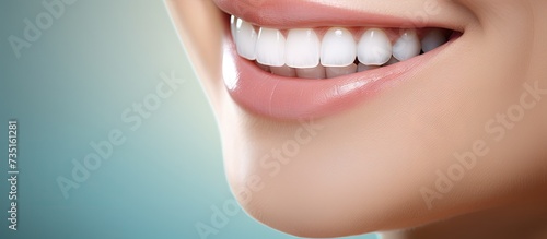 My smile is perfect Portrait of happy patient in dental chair. Creative Banner. Copyspace image