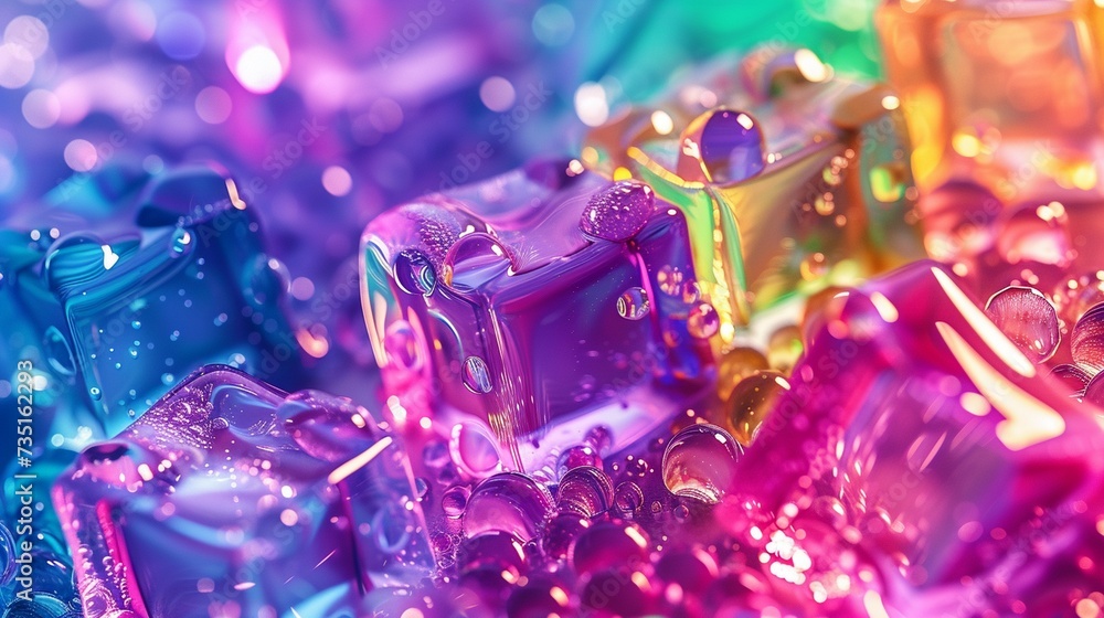 Rainbow ice cube background picture, in the style of digital print generated by ai Rainbow ice cube background picture, in the style of digital print generated by ai