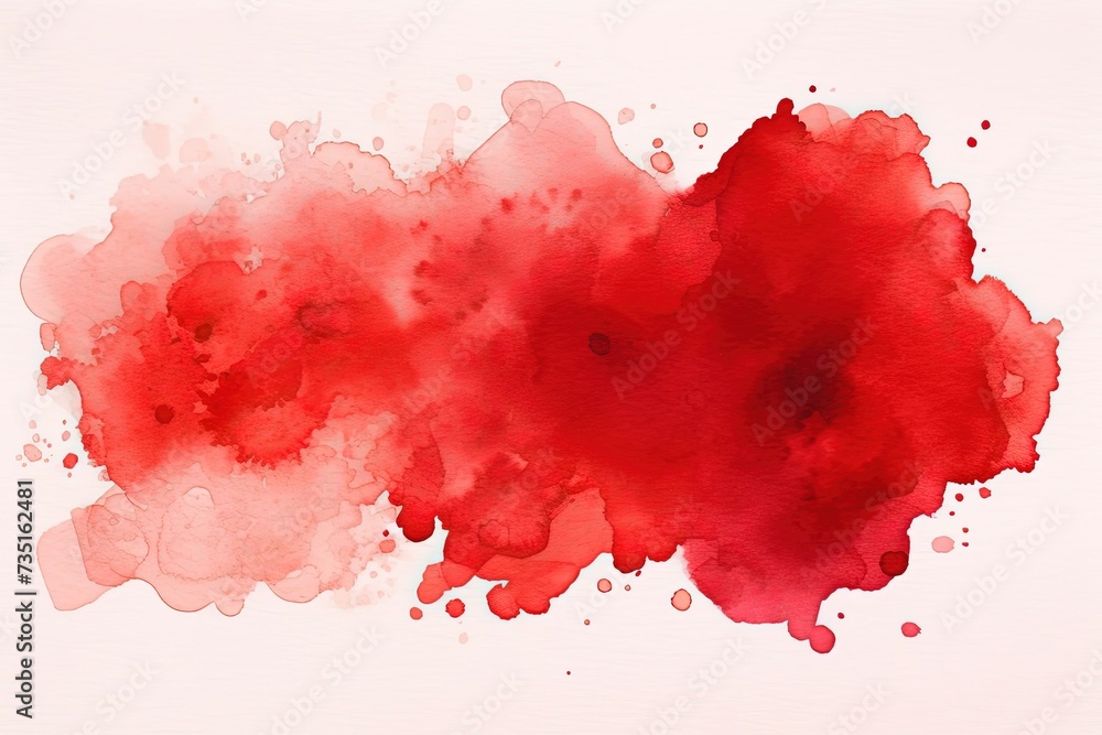 Radiant red watercolor splash - obrazy, fototapety, plakaty 