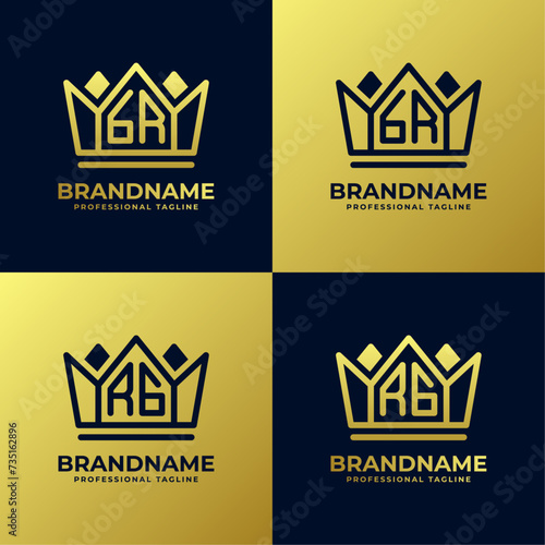Letters RG and GR Home King Logo Set, suitable for business with RG and GR initials photo