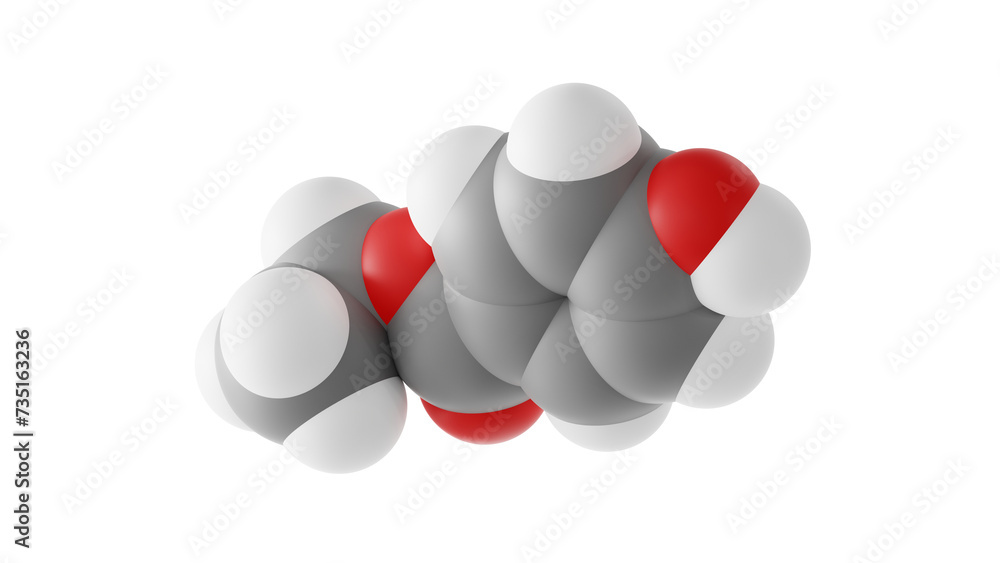 ethylparaben molecule, food preservative e214, molecular structure