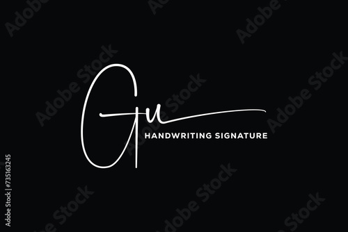 GU initials Handwriting signature logo. GU Hand drawn Calligraphy lettering Vector. GU letter real estate, beauty, photography letter logo design.