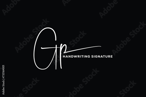 GP initials Handwriting signature logo. GP Hand drawn Calligraphy lettering Vector. GP letter real estate, beauty, photography letter logo design.