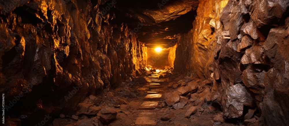Mine Shaft on an old gold mine near Johannesburg. Creative Banner. Copyspace image