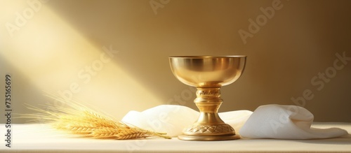 Sacrament of communion Eucharist symbol. Creative Banner. Copyspace image