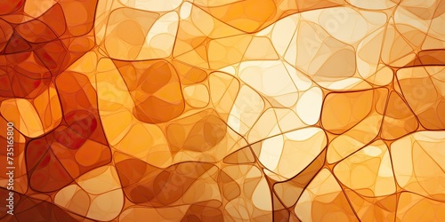 Golden orange microscopic cells combs in mosaic form shape decoration © Graphic Warrior