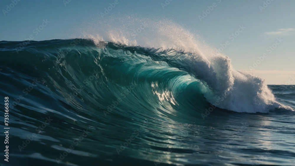 Fototapeta premium Big wave in the sea. AI generative.