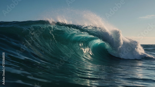 Big wave in the sea. AI generative.