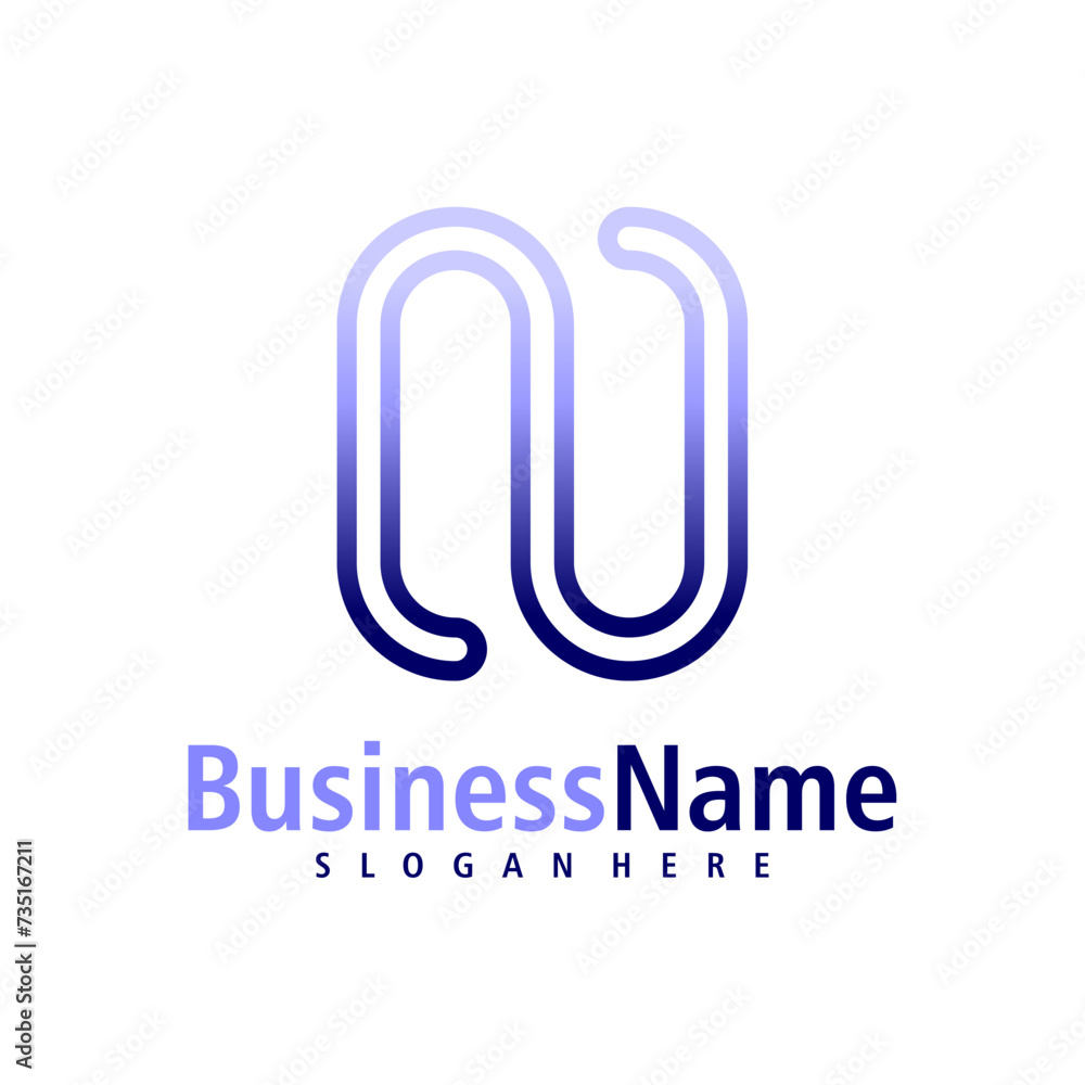 Letter N logo design vector. Creative Initial N logo concepts template
